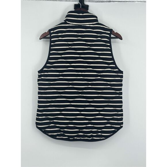 J Crew size S striped quilted DOWN vest navy - Picture 7 of 7